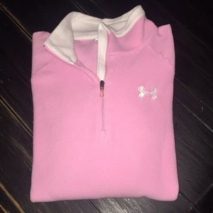 Pink Fleece Under Armor Quarter-Zip Pullover